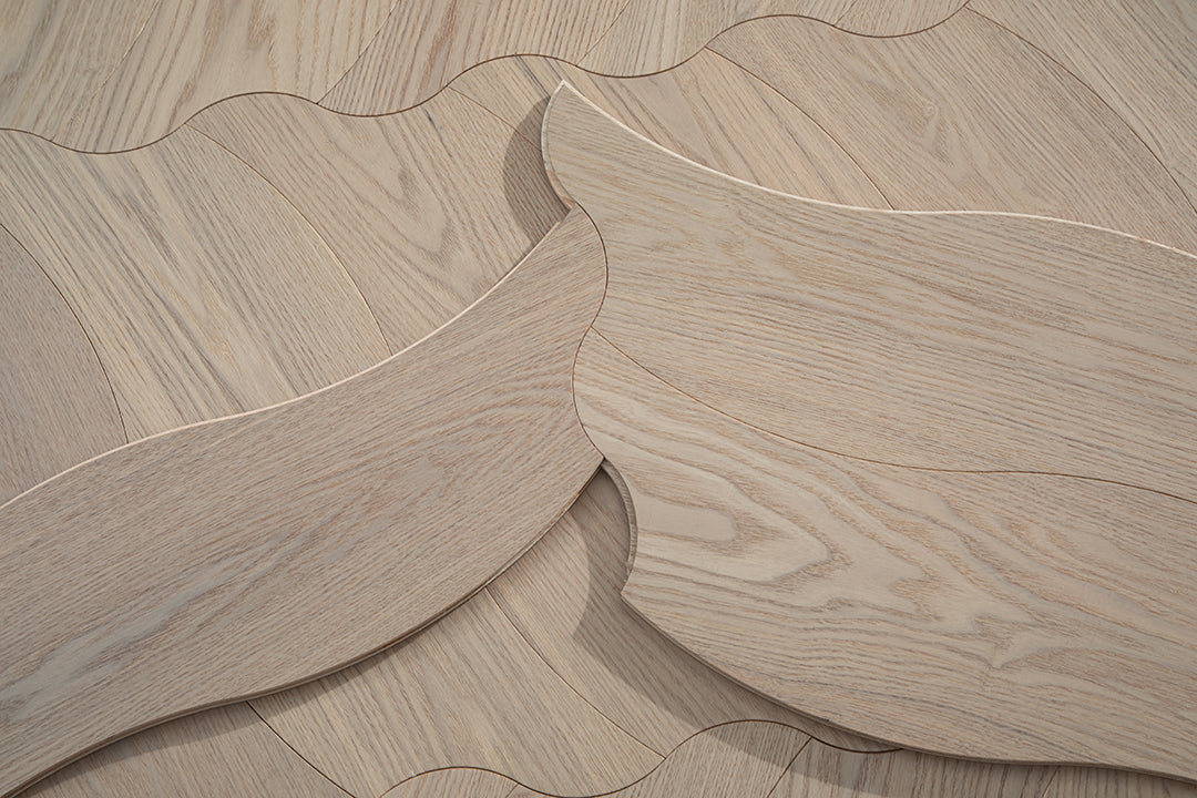 YXPS206 European Oak Soft Ripple Flowing Parquet Flooring | Wave Series