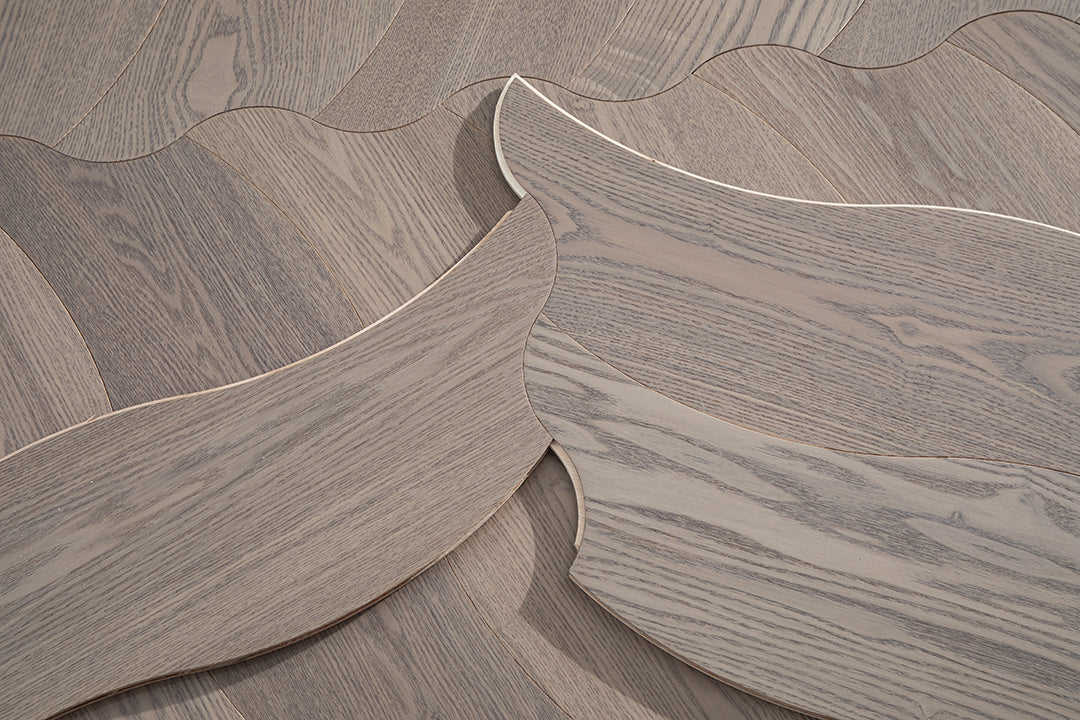 YXPS207 European Oak Soft Ripple Flowing Parquet Flooring | Wave Series