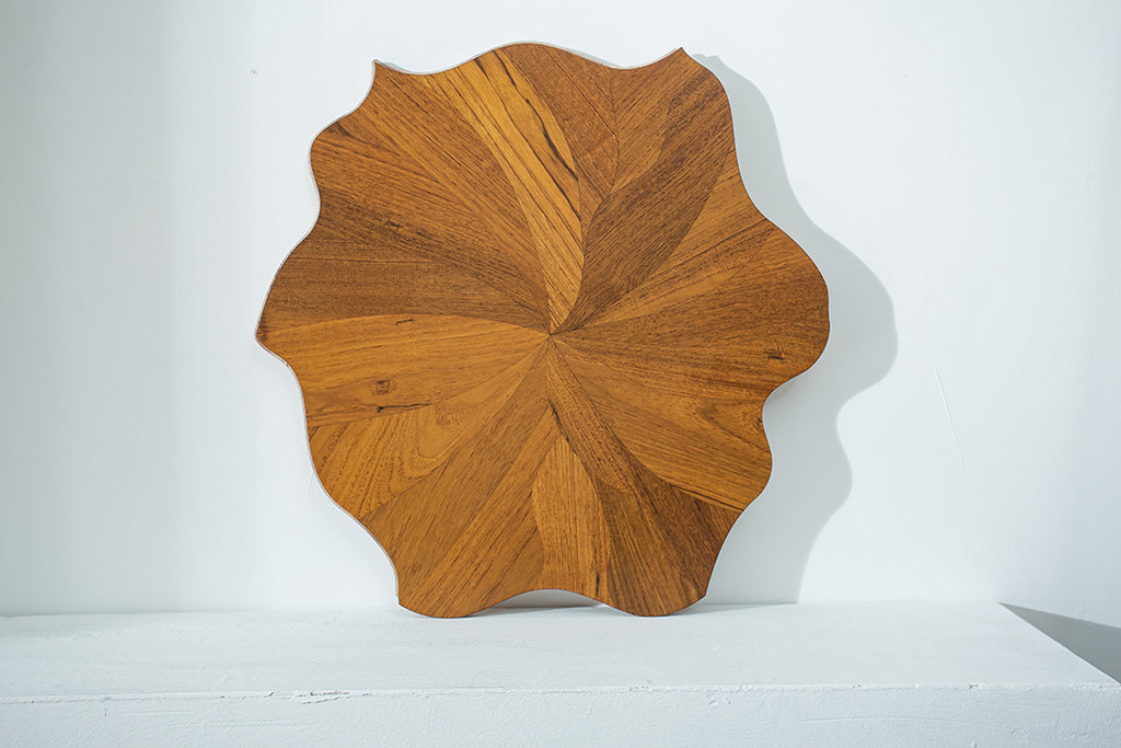 YXP382 Teak Full-Bloom Floral Marquetry Parquet Flooring | Peony Series
