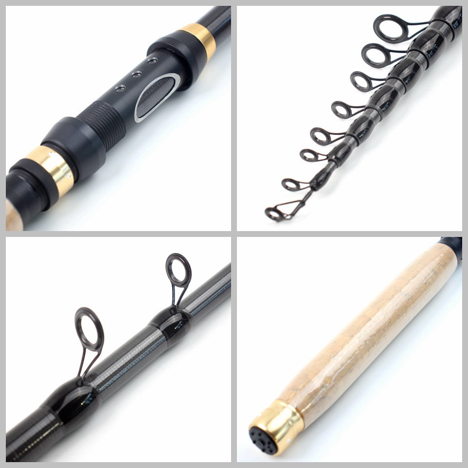 Manufacturer Wholesale Retractable Lure Rod Short Section Portable Small Sea Rod Wooden Handle Light Casting Rod Fishing Rod New Product