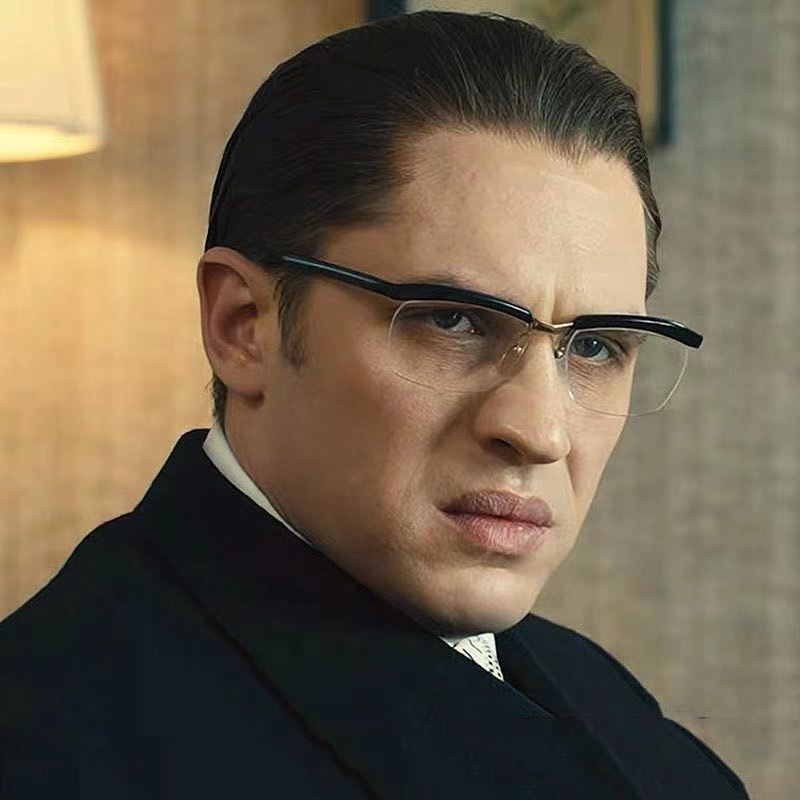 Tom Hardy's Legend of the Underground Half-Frame Glasses Frame High-End Blue Light Blocking Optical Glasses Internet Celebrity Style