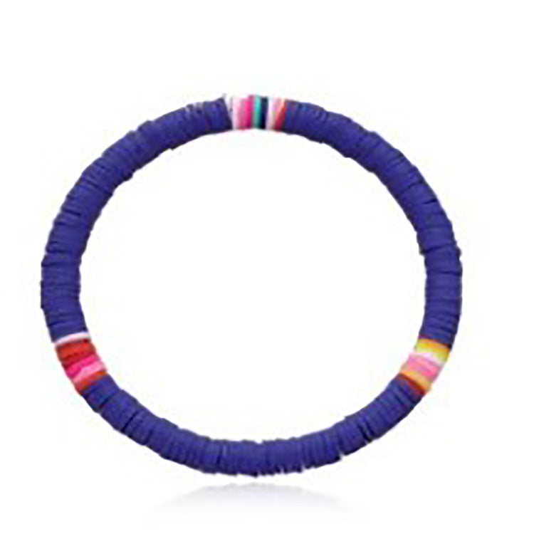 European and American Bohemian Soft Clay Bracelet Beach Party6mm Colorful Bracelet Ladies Elastic Rope Soft Clay Bracelet