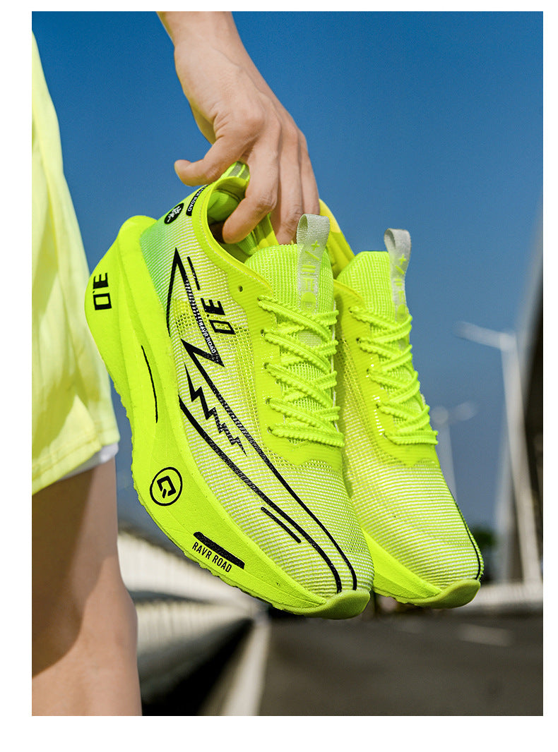 2025New Fashionable Casual Breathable Comfortable Running Shoes with Real Carbon Plate High Elasticity Shock Absorption for Student Training Sports Shoes