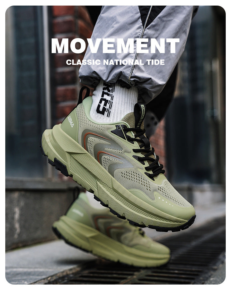 Men's Shoes New2025Mesh Breathable Running Shoes Anti-Slip Shock Absorption Lightweight Soft Sole Sports Shoes Manufacturer Wholesale