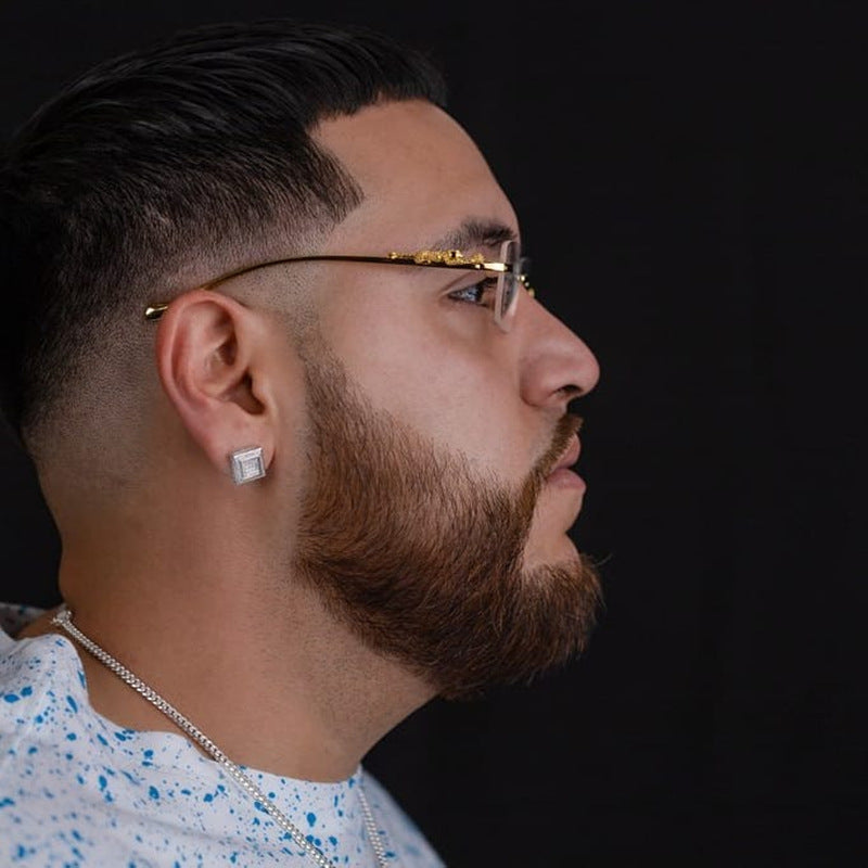 New Fashion Small Frame Square Sunglasses Men's Sunglasses Women's European and American Trendy Rimless Sunglasses Men