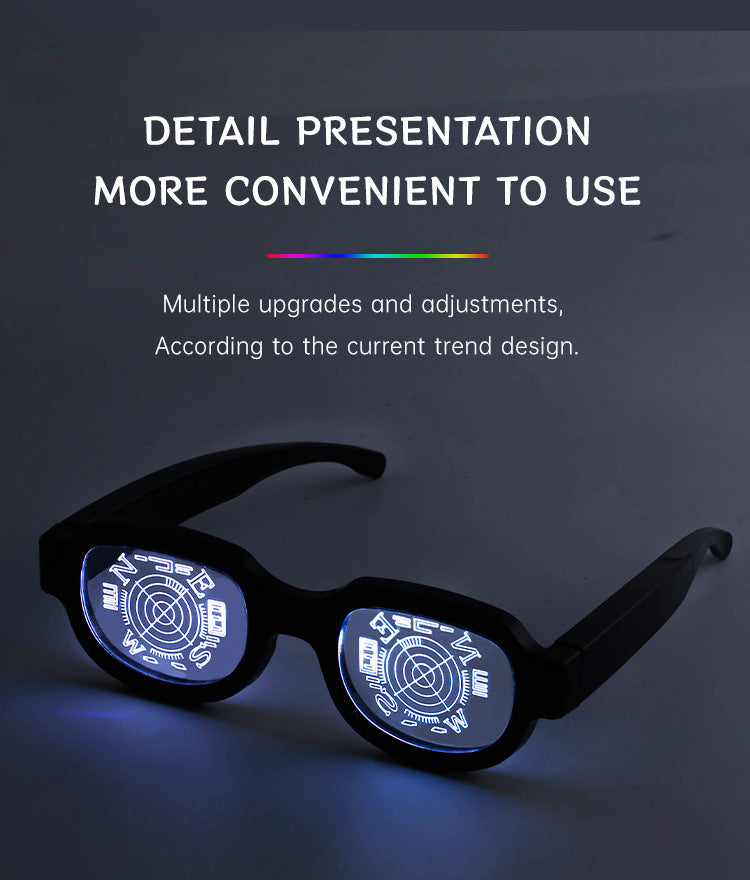 New LED Glowing Red Eye Glasses Same Style Glowing Glasses Personality Funny Party Performance Flashing Props