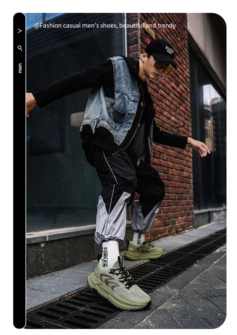 Men's Shoes New2025Mesh Breathable Running Shoes Anti-Slip Shock Absorption Lightweight Soft Sole Sports Shoes Manufacturer Wholesale