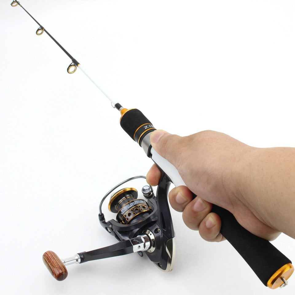 One piece58cm Ice Fishing Rod Spinning Reel Combo Winter Fishing Rod Set Boat Rod Valve Rod