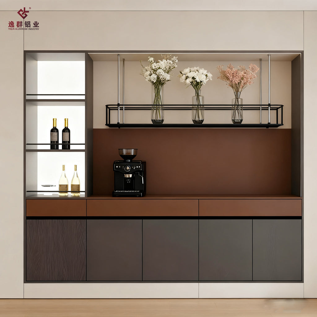 Foshan Whole House Aluminum Alloy Furniture Custom Modern Custom Simple Sideboard Kitchen Hanging Cabinet Wall Overall Renovation