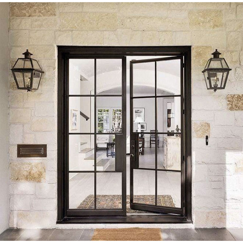 American Hot Style Double Glass Design Metal Interior Swing Glass Door