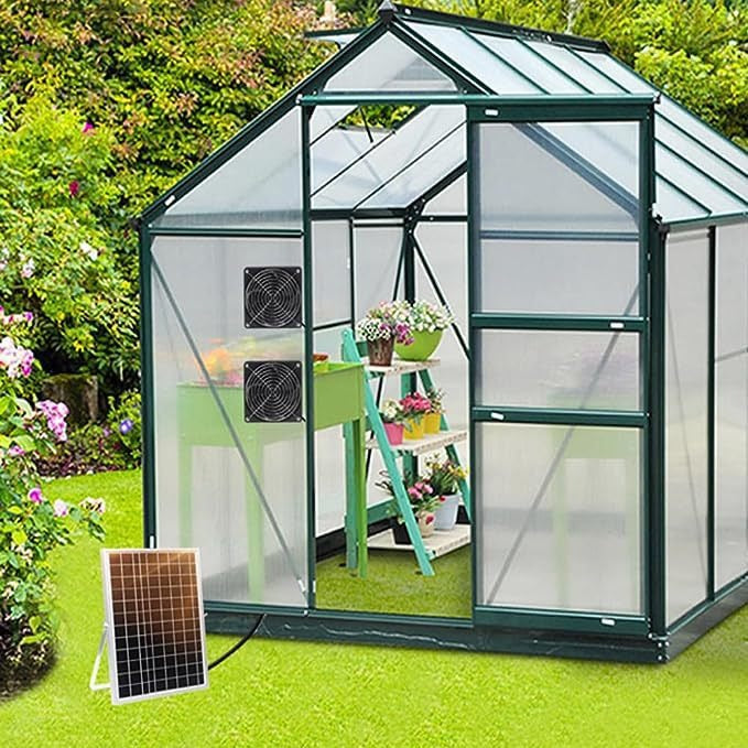 15W Monocrystalline Silicon Glass Solar Panel Fan RV Travel Car Outdoor Camping Pet Chicken Coop Ventilation Exhaust Fan