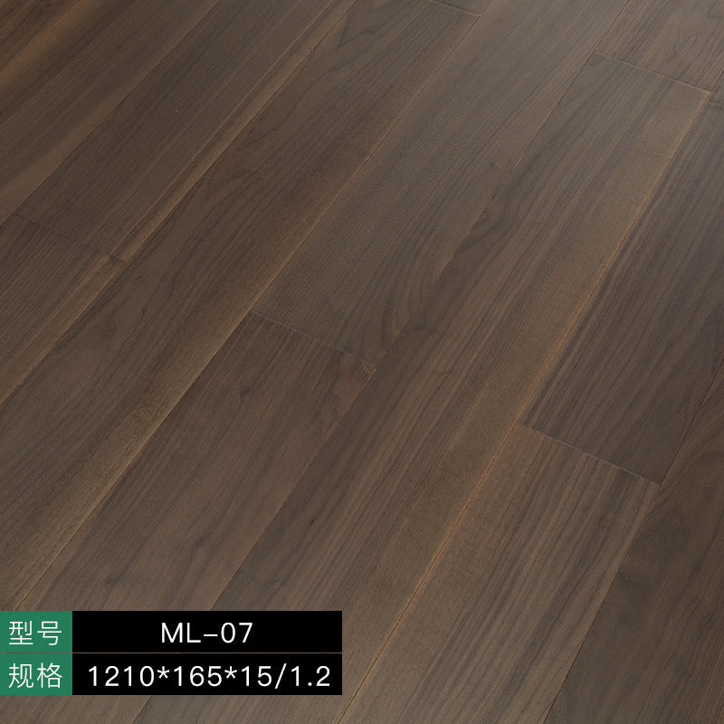 【Door-to-Door Installation】Morandi Style 15mm Lock Buckle Glue-free Installation Black Walnut New Three-layer Flooring Solid Wood