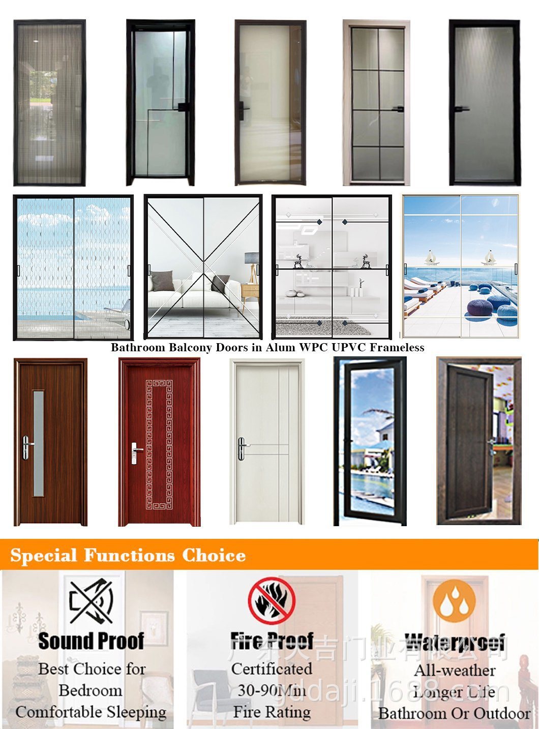 Nordic Ultra-Narrow Frame Bathroom Chinese Classical Washroom Door Aluminum Alloy Swing Door Toilet Bathroom Door