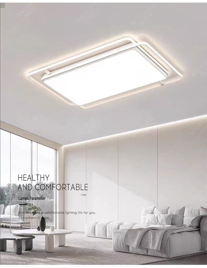 Ceiling Light Full Spectrum Living Room Light Modern Simple Large Light Hall Main Light White Ultra-thin Rectangular Zhongshan Lighting Fixture