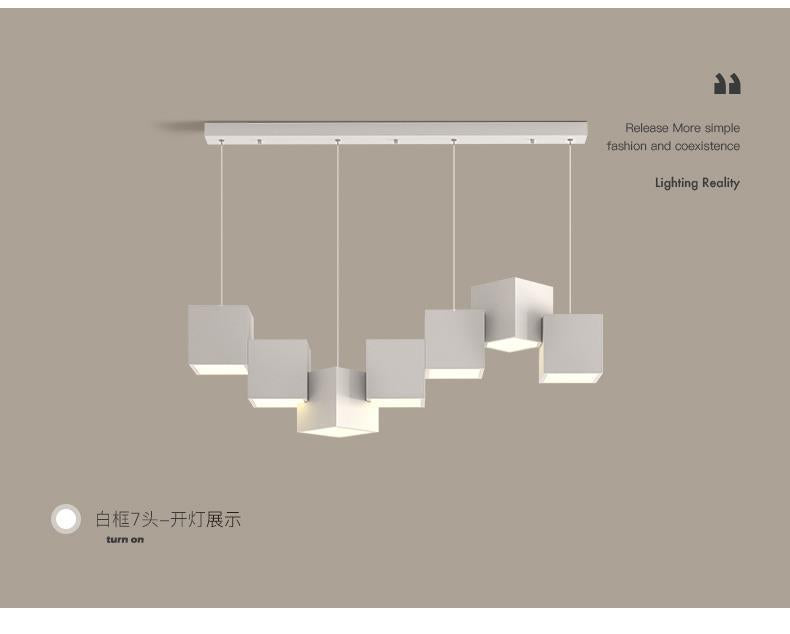Art Cube Restaurant Light Modern Dining Table Pendant Light Simple Trendy Office Desk Bar Counter Study Room Restaurant Grand Lighting Fixture