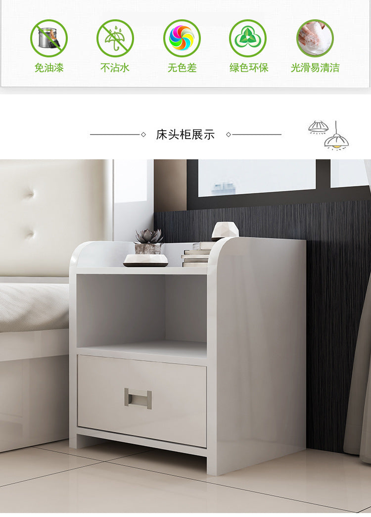 Economical Simple Modern Mini Cabinet Bedroom Bedside Storage Cabinet with Drawers Panel Bedside Table
