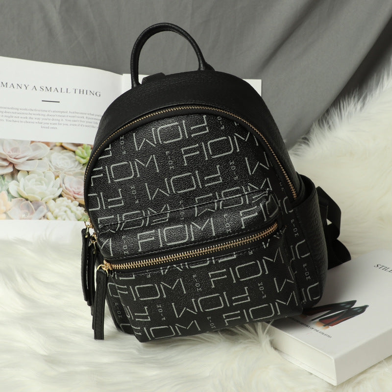 New Fashion Printed Women's Backpack Soft Leather Versatile Large Capacity Student School Bag Mom Travel Bag