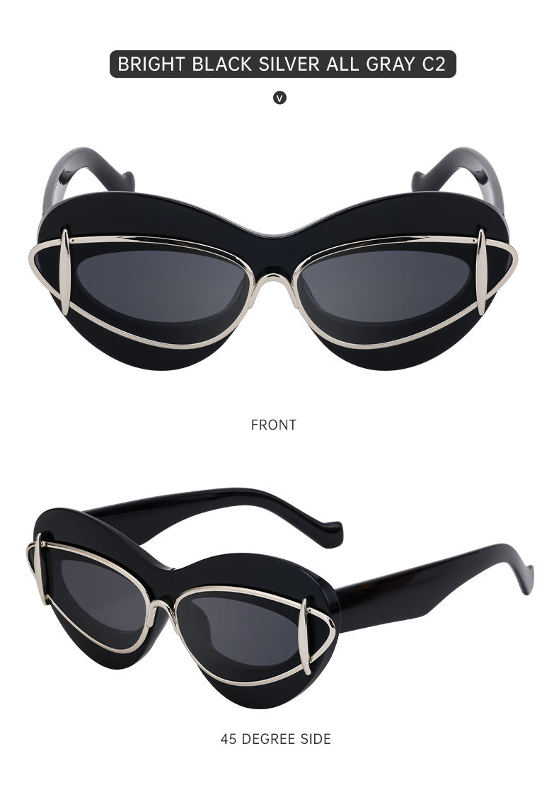 New European and American Fashion Cat Eye Sunglasses for Women Driving, Same Style as Internet Celebrities Y2K Trendy Small Frame Sunglasses sunglas