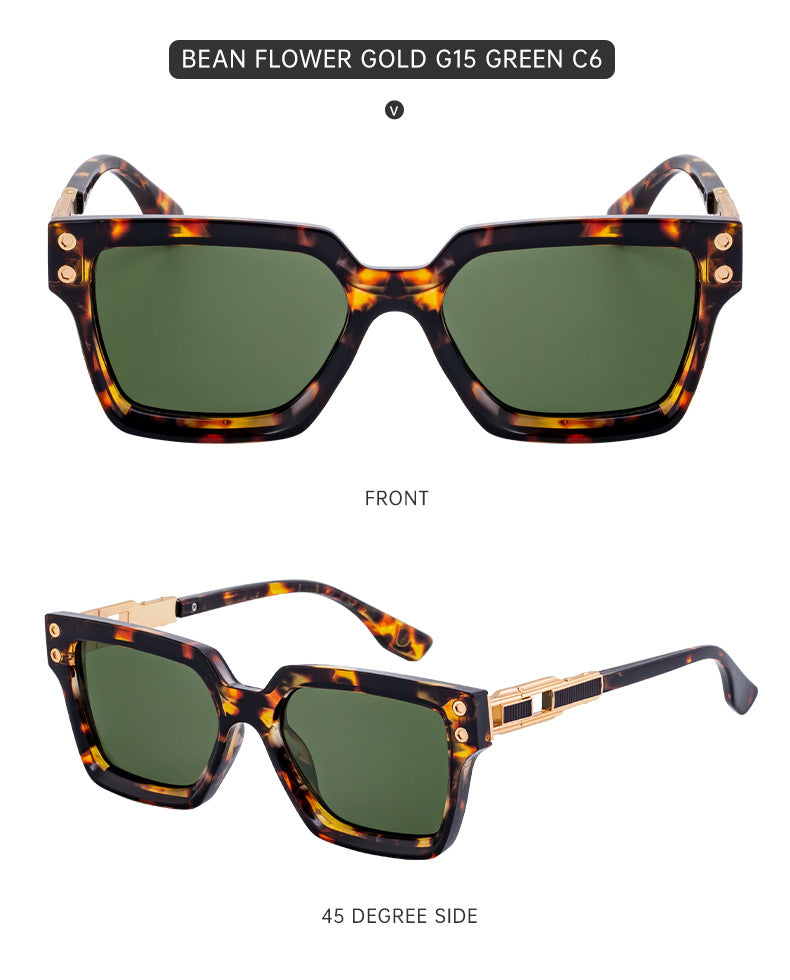 2025New European and American Style Square Frame Sunglasses for Men High-end Sun Protection Sunglasses Men's Trend Wholesale sunglasses