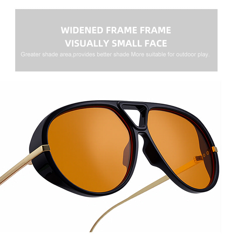 2025New Sunglasses for Women, European and American Fashion Glasses, Double Bridge Personality Aviator Sunglasses, Sun Protection Pilot Sunglasses for Men