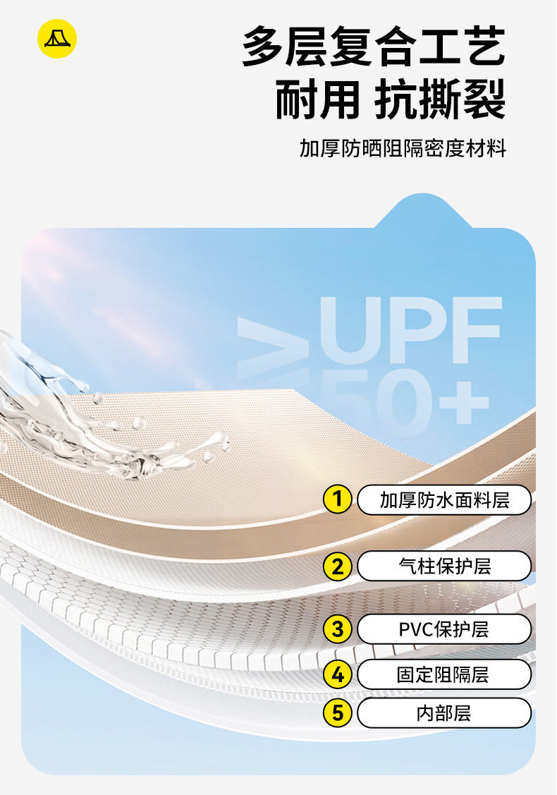 6㎡Camp Single Layer Inflatable Tent Outdoor Camping Rainproof Family Camping3-4Rooftop Tent for Camping and Home Use