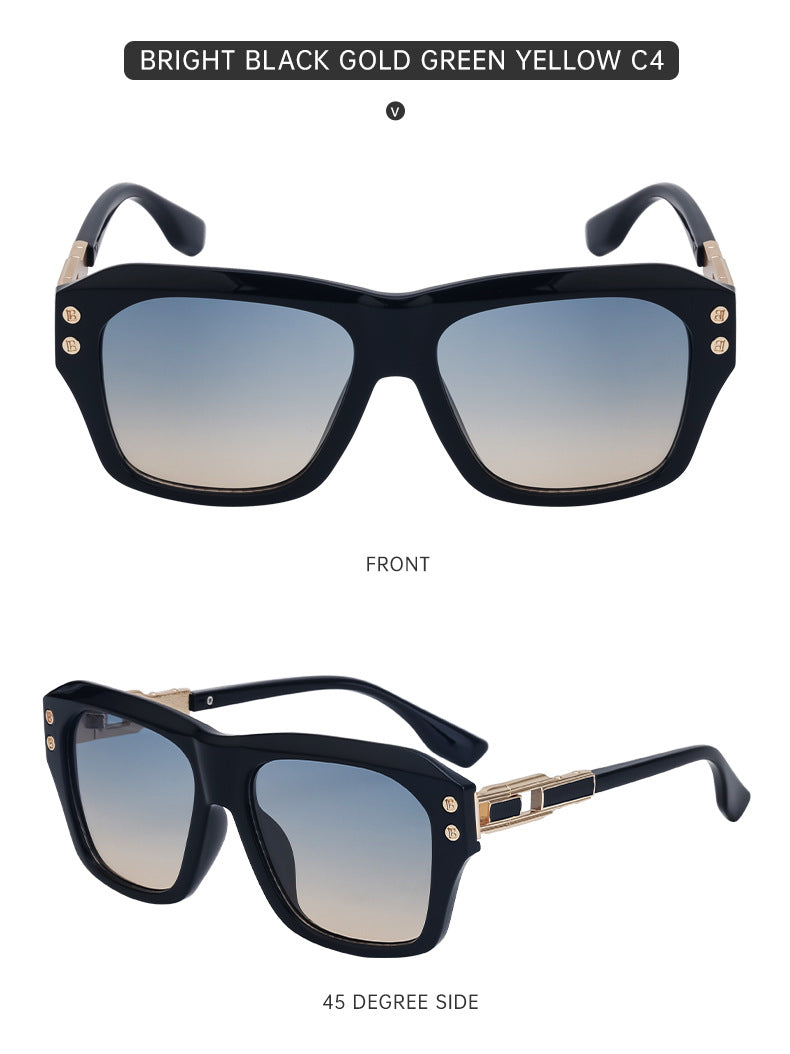 European and American Fashion Large Square Frame Sunglasses for Men High-end Sun Protection Sunglasses Men's Trendy Glasses sunglasses