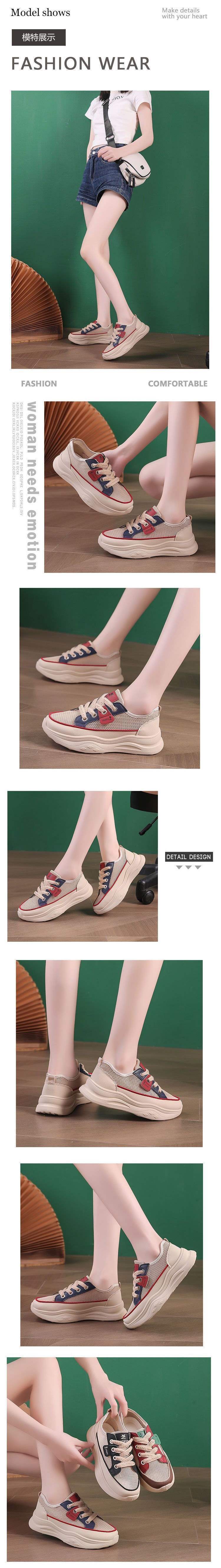 Hollow out2025Summer Dad Shoes Versatile Student Mesh Breathable Thick-Soled Casual Sneakers for Women