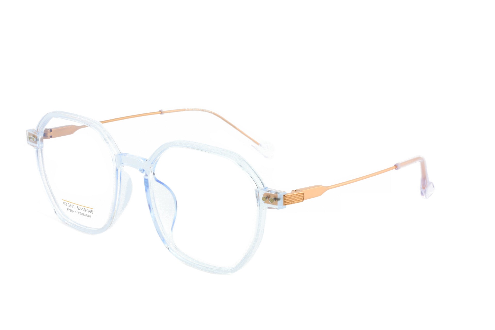 PPSU Titanium Eyeglass Frame Polygonal Retro Half Titanium Frame Fashion Commuting Versatile Glasses Business Lightweight Metal Frame