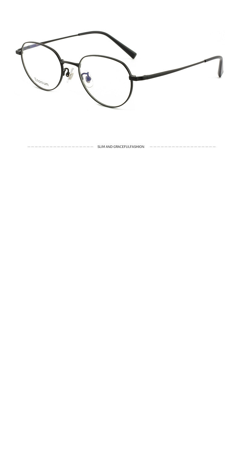 New Retro Half Titanium Glasses Frame Circle Frame Unisex Glasses Metal Frame Lightweight Retro Style