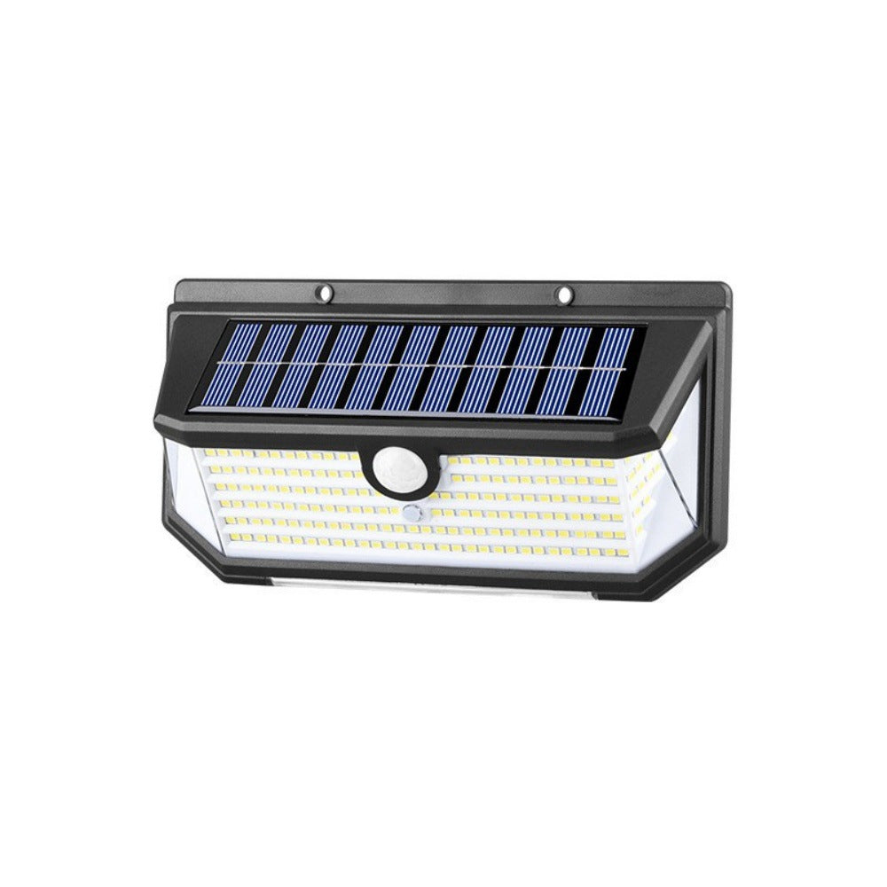 New Solar Light Human Body Sensing Wall Light Five Sides LED Lamp Waterproof light red and blue flashing solar street light