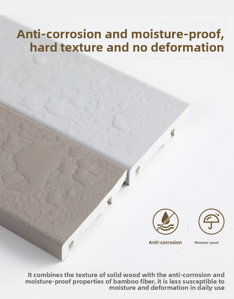 Cream-style stone-plastic baseboard, popular online pvc Snap-in high-polymer skirting board, ultra-narrow flat tile baseboard