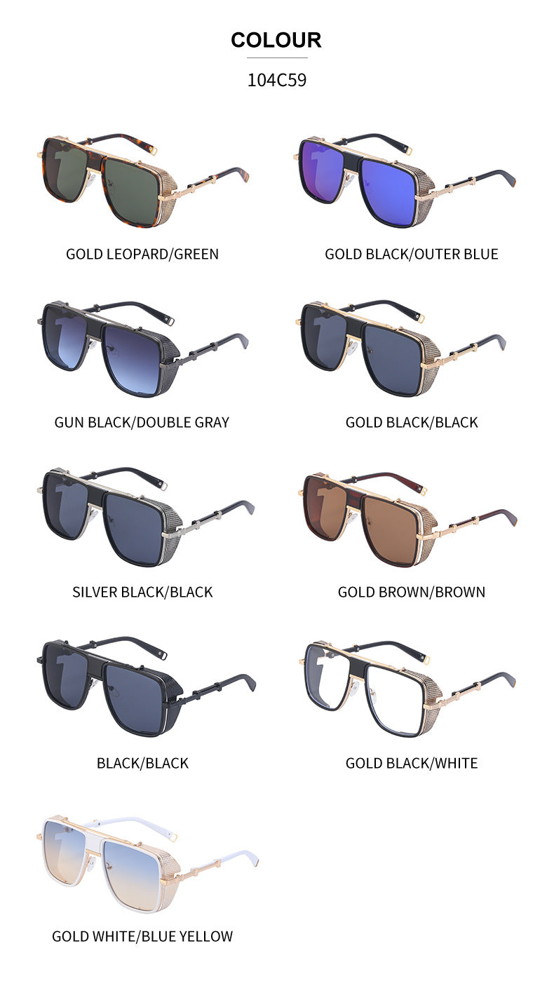 European and American Steampunk Sunglasses for Men, UV Protection, Full Coverage, Sunscreen Sunglasses for Women, Trendy Wholesale Glasses