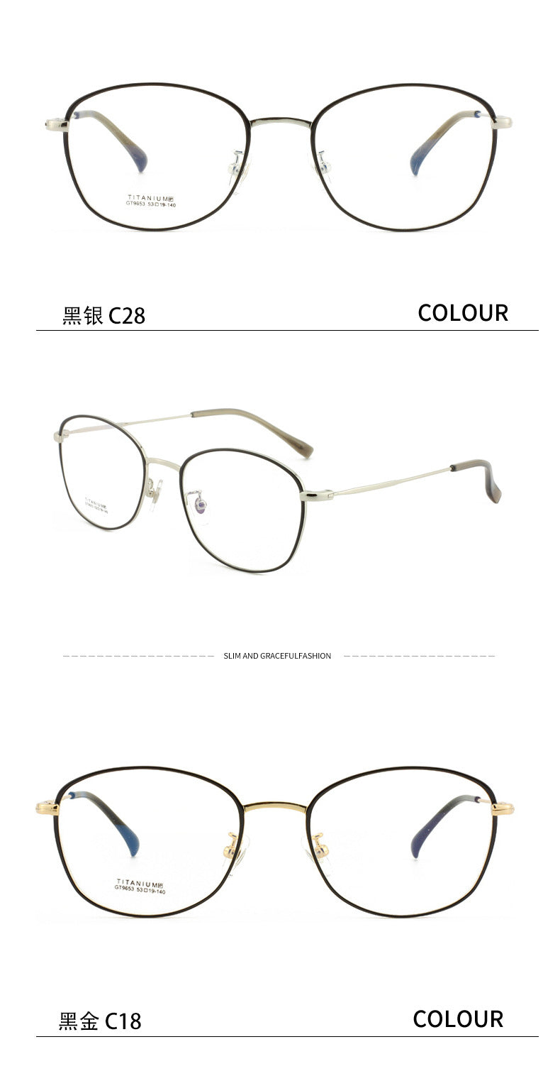 IP Electroplated Women's Glasses Retro Half Titanium Glasses Frame Oval Frame Metal Frame2023New model for nearsightedness