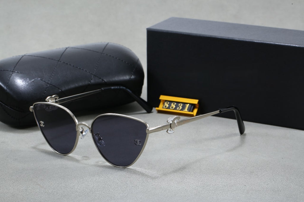 Xiaoxiang Big Brand Fashion Metal Cut Edge Sunscreen Sunglasses Trendy Street Style Brightening Slimming Sunglasses sunglasses