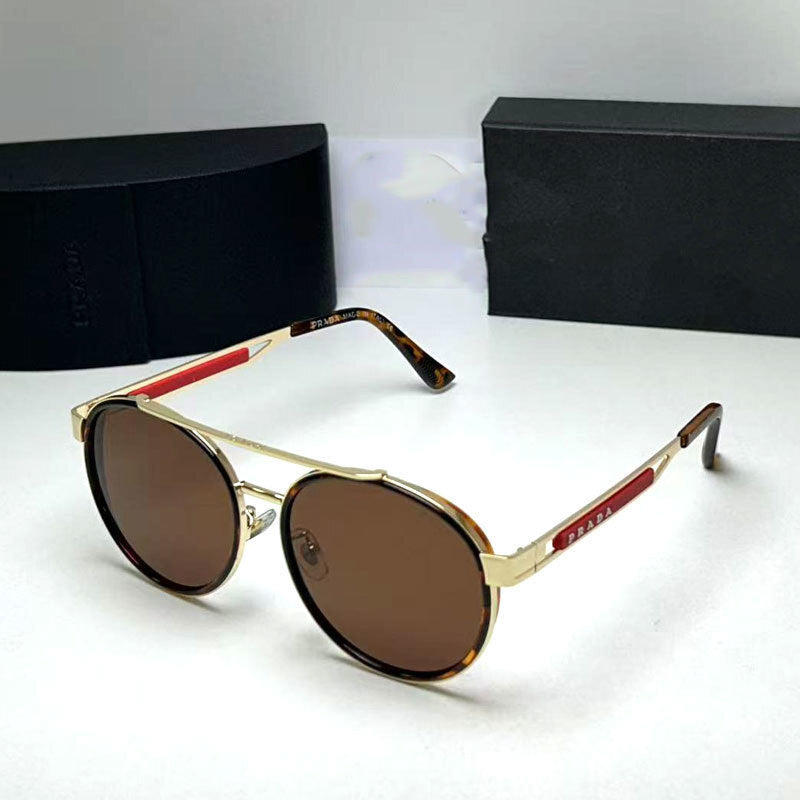 Vintage Oval Fashion Double Bridge Metal Sunglasses European and American Trendy Unisex Sunglasses Cool Sunglasses