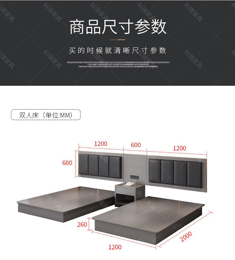 Hotel Guesthouse Bed Standard Room Full Set Furniture Apartment Homestay Single Double Bed Hotel Rental Room Special Bed Box