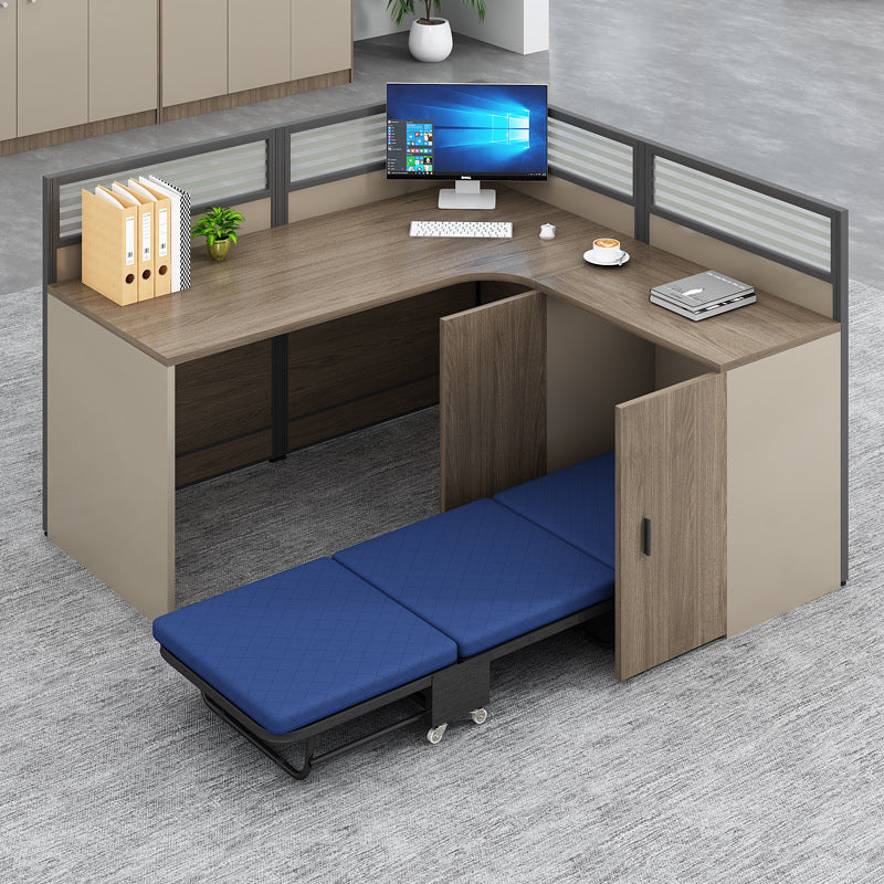 Office Desk Simple Modern Staff Desk with Rest Bed Employee Desk Furniture Partition Screen Cubicle