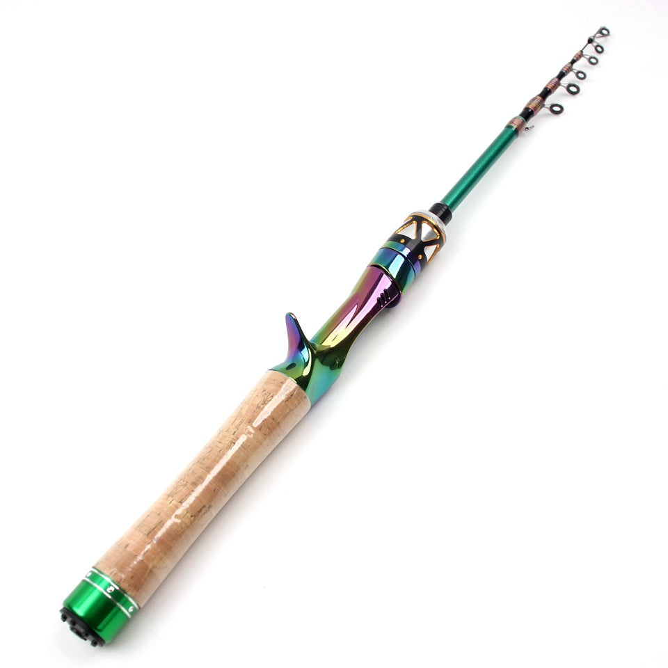 Ultra-short Carbon Fiber Shrink UL Portable Lure Rod Electroplated Telescopic Stream Lure Rod