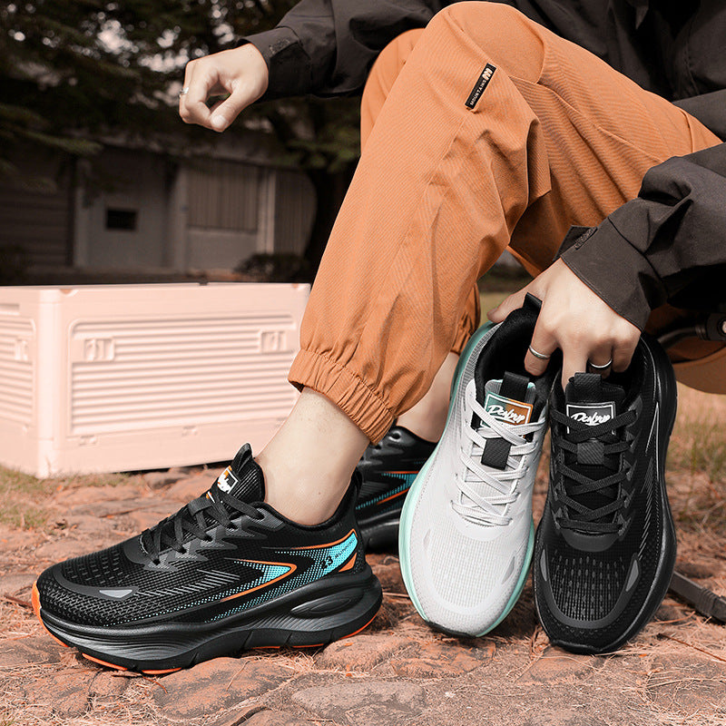 Large Size Leather Surface Fleece-Lined Thickened Warm Casual Sports Shoes Waterproof Non-Slip Cotton Shoes Real Explosive Carbon Plate Running Shoes