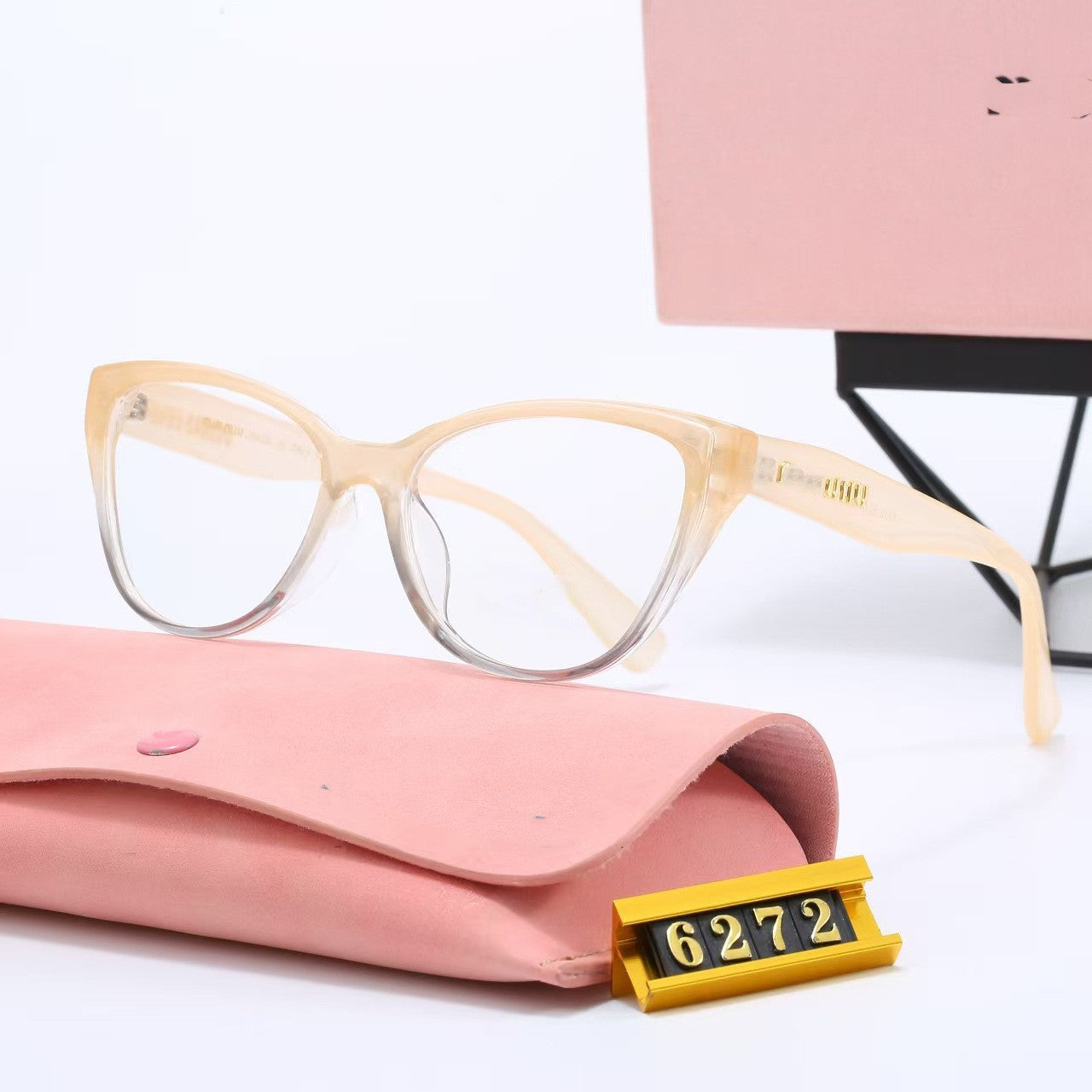 6272New European and American Style M Home Plain Cat Eye Glasses Fashion Retro Sunglasses Men Internet Celebrity Sunglasses Women Wholesale