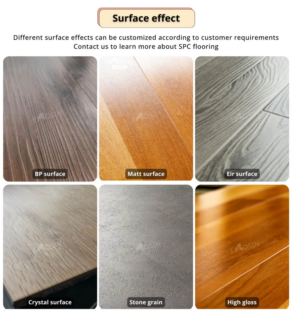 Residential Home Decoration 4mm PVC Vinyl Plank Tile Wood Engineered SPC Flooring for Hotel Kitchen Office Living Room