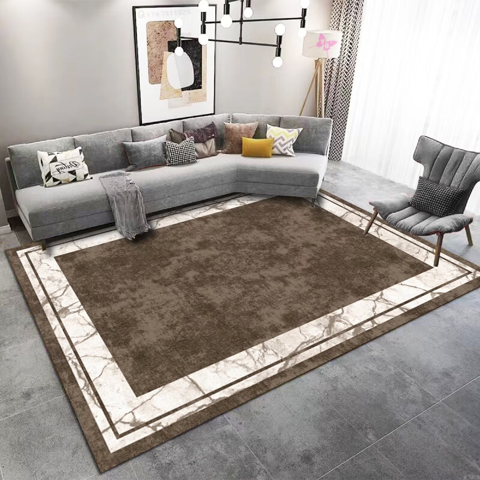 Living Room Carpet Stain-Resistant Easy Care Light Luxury Sofa Coffee Table Rug Home Use All-Season Crystal Velvet Bedside Warm Blanket