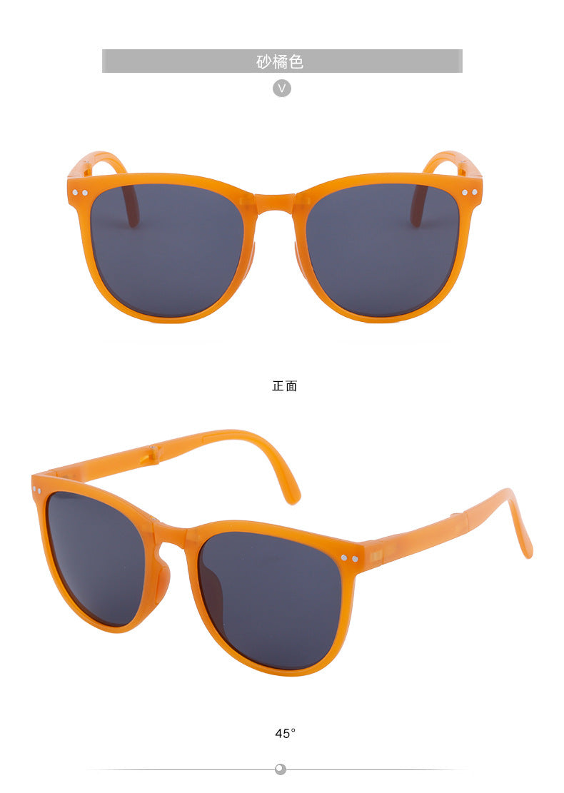 New Fashion Foldable Sunglasses for Women UV Protection Polarized Sunglasses Trendy Portable Full Frame Sun Glasses