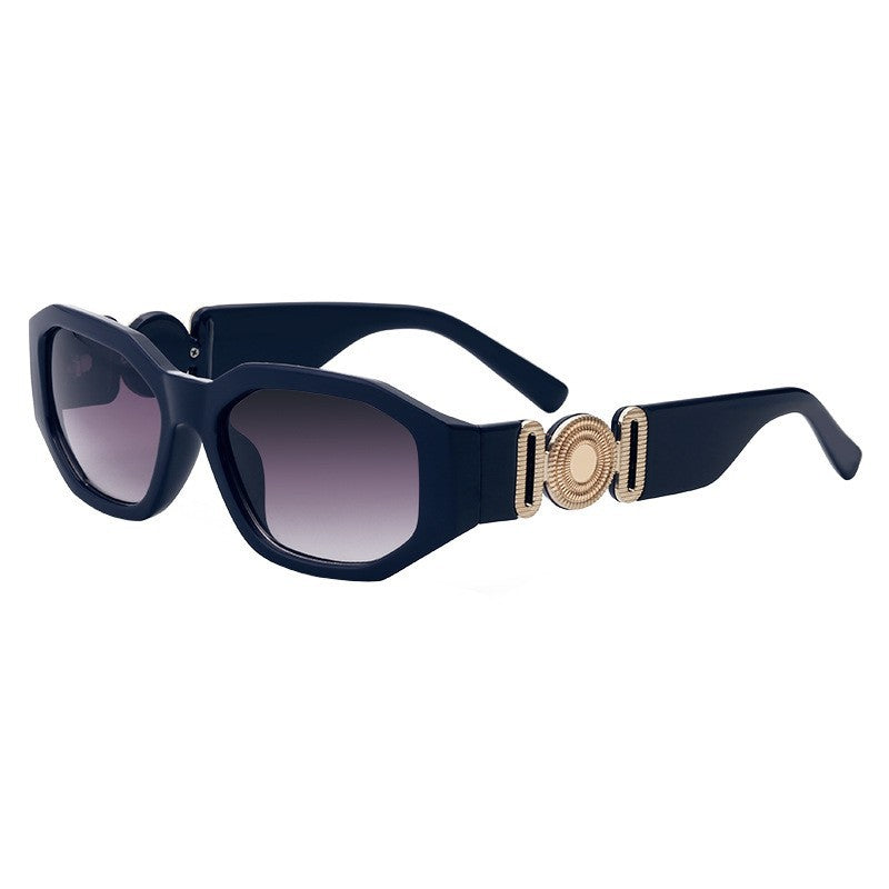 2025New Small Square Frame Sunglasses European and American Trendy Head-Shaped Polygonal Glasses Small Frame Sunglasses for Men