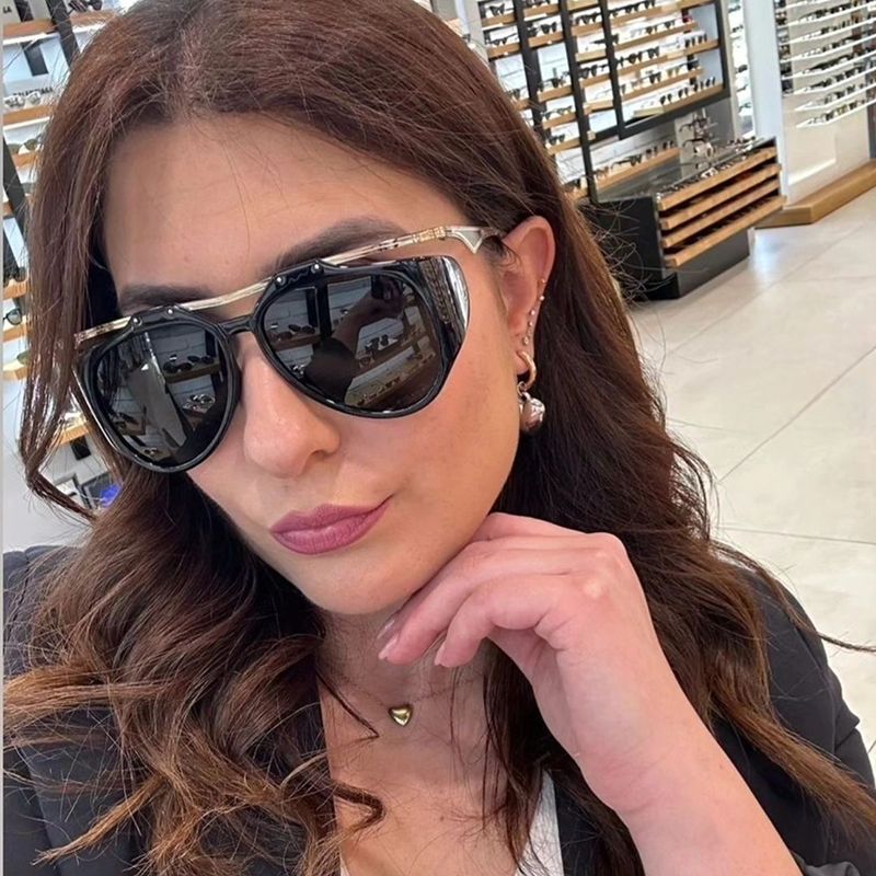 Europe and America INS Fashionable Sunglasses for Women, Irregular Cat Eye Sunglasses, Trendy Full Frame Sun Protection Glasses sunglasses