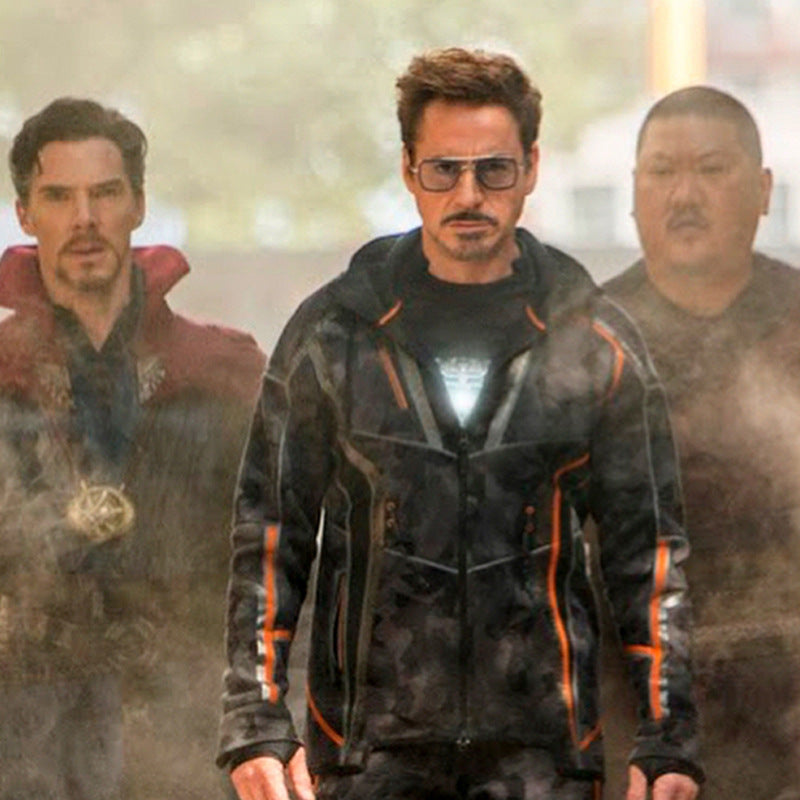 European and American Iron Man Style Sunglasses European and American Fashion Square Frame Sunglasses Men's Retro Metal Double Bridge Color Changing Glasses Frame