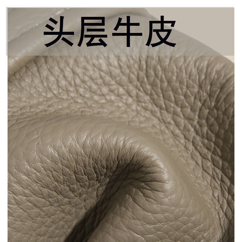 Genuine Leather Women's Boston Handbag2025Autumn Style Top Layer Cowhide Fashion Large Capacity Single Shoulder Crossbody Bag