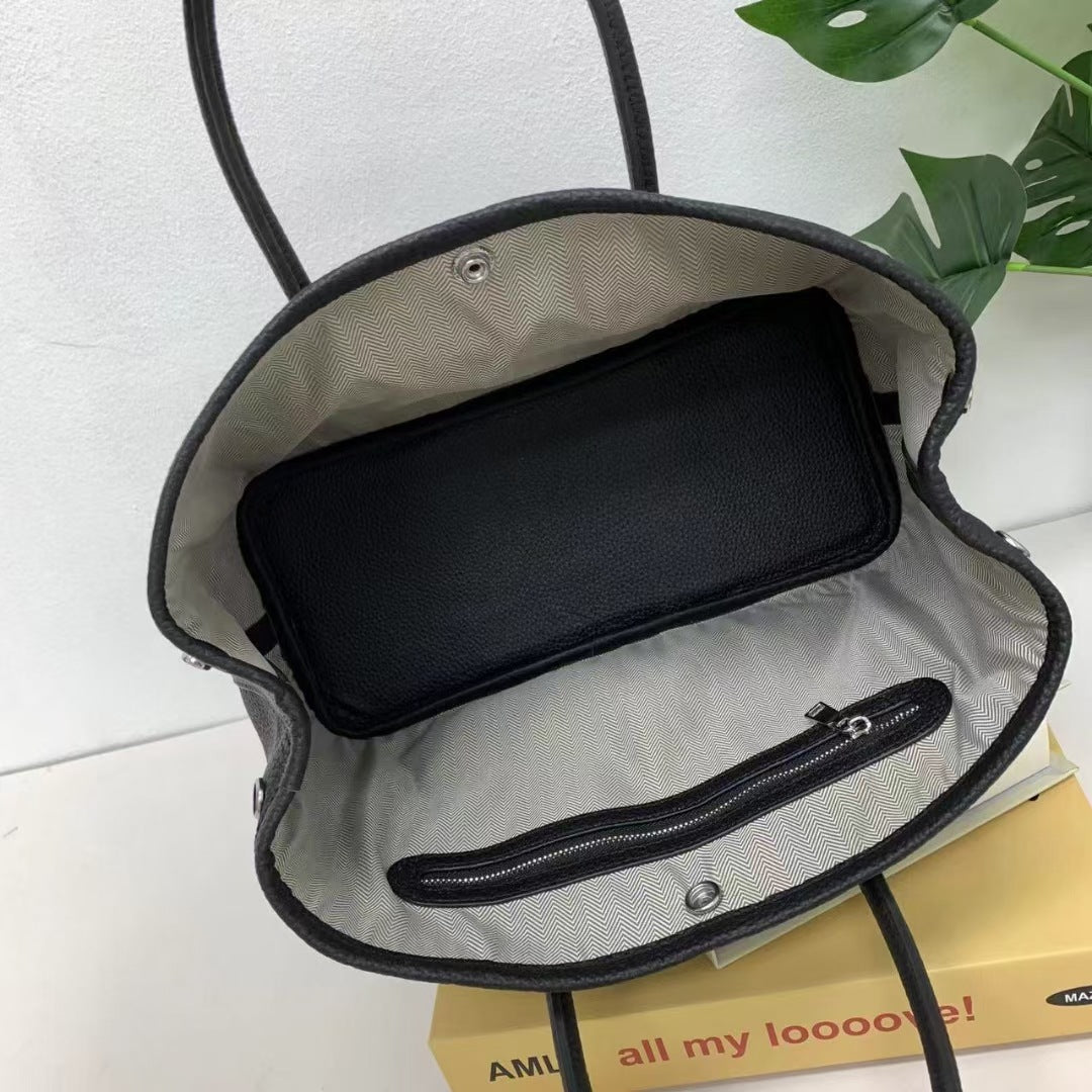 Garden Bag Summer High-End Feel Guangzhou First Layer Cowhide Women's Bag Genuine Leather Tote Bag Large Capacity Commuter Handbag