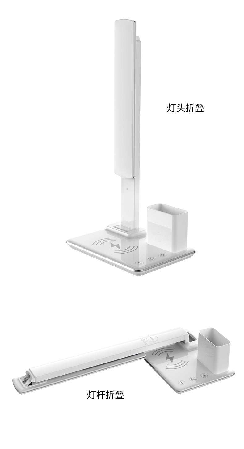 Office Pen Holder Desk Lamp Wireless Charging Touch Eye Protection Desk Lamp Student Dormitory 7-in-1 Multifunctional Night Light