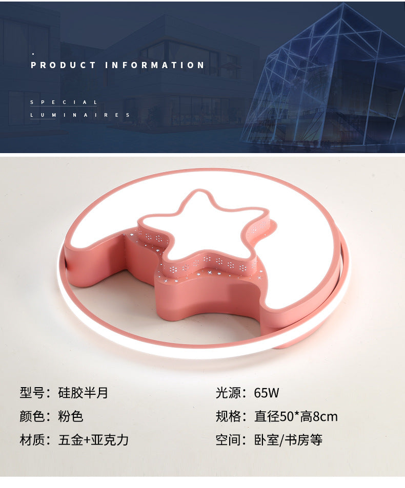 Children's Room Bedroom Lamp Boys Girls Pink Creative Cartoon Ceiling Lamp Cozy Romantic Room Lamp Master Bedroom Lamp